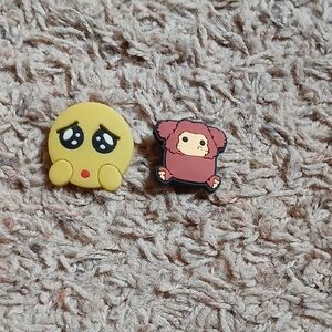 Cute Yellow Emoji & Pink Bear Shoe Charms